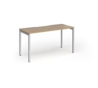 Connex Goal-Post 1400 x 600 x 725mm Single Desk - Silver Frame / Kendal Oak Top