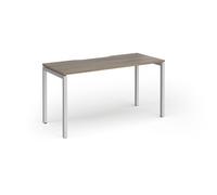 Connex Goal-Post 1400 x 600 x 725mm Single Desk - Silver Frame / Nebraska Oak Top