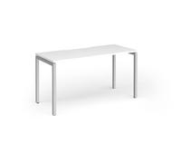 Connex Goal-Post 1400 x 600 x 725mm Single Desk - Silver Frame / White Top
