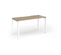 Connex Goal-Post 1400 x 600 x 725mm Single Desk - White Frame / Kendal Oak Top