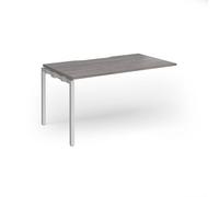 Connex Goal-Post 1400 x 800 x 725mm Single Add On Bay - Silver Frame / Grey Oak Top