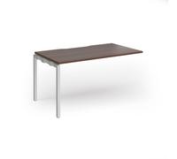 Connex Goal-Post 1400 x 800 x 725mm Single Add On Bay - Silver Frame / Walnut Top