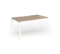 Connex Goal-Post 1400 x 800 x 725mm Single Add On Bay - White Frame / Kendal Oak Top
