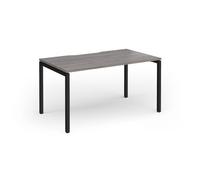Connex Goal-Post 1400 x 800 x 725mm Single Desk - Black Frame / Grey Oak Top