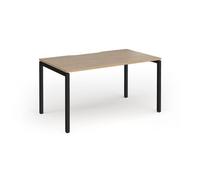 Connex Goal-Post 1400 x 800 x 725mm Single Desk - Black Frame / Kendal Oak Top
