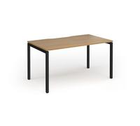 Connex Goal-Post 1400 x 800 x 725mm Single Desk - Black Frame / Oak Top