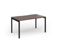 Connex Goal-Post 1400 x 800 x 725mm Single Desk - Black Frame / Walnut Top