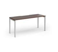 Connex Goal-Post 1600 x 600 x 725mm Single Desk - Silver Frame / Walnut Top