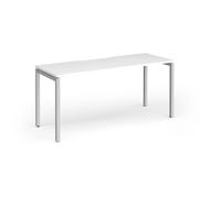 Connex Goal-Post 1600 x 600 x 725mm Single Desk - Silver Frame / White Top