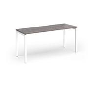 Connex Goal-Post 1600 x 600 x 725mm Single Desk - White Frame / Grey Oak Top