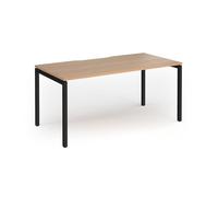 Connex Goal-Post 1600 x 800 x 725mm Single Desk - Black Frame / Beech Top