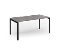 Connex Goal-Post 1600 x 800 x 725mm Single Desk - Black Frame / Grey Oak Top