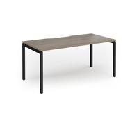 Connex Goal-Post 1600 x 800 x 725mm Single Desk - Black Frame / Nebraska Oak Top