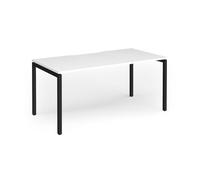 Connex Goal-Post 1600 x 800 x 725mm Single Desk - Black Frame / White Top