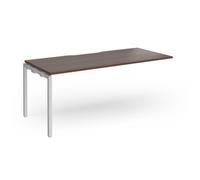 Connex Goal-Post 1800 x 800 x 725mm Single Add On Bay - Silver Frame / Walnut Top