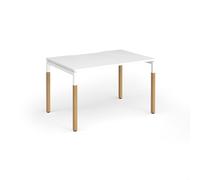 Connex Goal-Post Wooden 1200 x 800 x 725mm Single Desk - White Frame / White Top