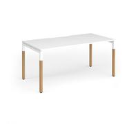 Connex Goal-Post Wooden 1600 x 800 x 725mm Single Desk - White Frame / White Top
