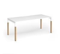 Connex Goal-Post Wooden 1800 x 800 x 725mm Single Desk - White Frame / White Top