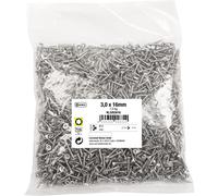 Connex KL3263016 Universal Screws 3.0 x 16 mm - 1 kg Bulk Pack - Countersunk Head - TX Drive - Full Thread - Stainless Steel/Screw Set/Screws in Bag