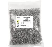 Connex KL3263020 Universal Screws 3.0 x 20 mm - 1 kg Large Pack - Countersunk Head - TX Torx Drive - Fully Threaded - Stainless Steel/Screw Set/Screws in Bag