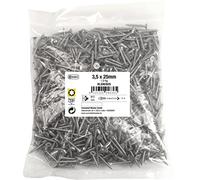 Connex KL3263525 Universal Screws 3.5 x 25 mm - 1 kg Bulk Pack - Countersunk Head - TX Drive - Full Thread - Stainless Steel/Screw Set/Screws in Bag