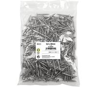 Connex KL3265040 Universal Screws 5.0 x 40 mm - 1 kg Bulk Pack - Countersunk Head - TX Drive - Partial Thread - Stainless Steel/Screw Set/Screws in Bag