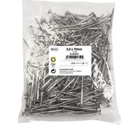 Connex KL3265070 Universal Screws 5.0 x 70 mm - 1 kg Bulk Pack - Countersunk Head - TX Drive - Partial Thread - Stainless Steel/Screw Set/Screws in Bag