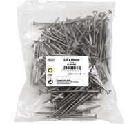 Connex KL3265080 Universal Screws 5.0 x 80 mm - 1 kg Bulk Pack - Countersunk Head - TX Drive - Partial Thread - Stainless Steel/Screw Set/Screws in Bag