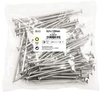 Connex KL3266120 Universal Screws 6.0 x 120 mm - 1 kg Large Pack - Countersunk Head - TX Torx Drive - Partial Thread - Stainless Steel/Screw Set/Screws in Bag
