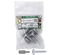 Connex Post Screws 8.0 x 40 mm - 8 Pieces - TX Drive - Fully Threaded - for Attaching Fittings & Connectors - Includes Bit/Post Connector Screw/Screw Set / B30260