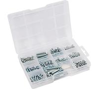 Connex Threaded Screw Assortment 265 Pieces - Various Sizes - Countersunk Head & Pan Head - PH Phillips Drive - Full Thread - Galvanised - Includes Nuts/Screw Set/Assortment Box / DP8500118