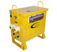 Connexion 10kVA Site Transformer 110V Single Phase | Heavy Duty 4x16A 2x32A 3 Way Power Distribution Unit with MCBs | 240V to 110V Voltage Converter for Construction, Industrial & Outdoor Use