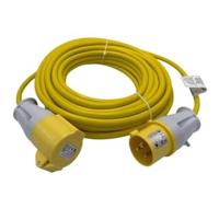 Connexion 110V Extension Lead 10M 1.5mm Cable - Heavy Duty Extra Long Outdoor Extension Cable with 16A Plug and Socket, Single Socket Extension Cord for Construction Site, Worksite, and Industrial Use