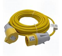 Connexion 110V Extension Lead 25m, Heavy Duty 2.5mm Cable, 16A Plug and Coupler Made in UK ideal for Constructionsite, Industrialsite, Workshop and Jobsites Tools