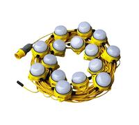 Connexion 110V LED Festoon Lighting Kit - 50M, Cable, 120W, 6400K, 14400 Lumens - Job Site & Worksite Light, IP65 Waterproof, 16 Amp Plug, Hanging Hooks, Linkable Design