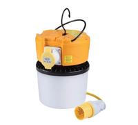 Connexion 110v LED Globe Light 30w Worklight 360° Illumination IP54 Rated Linkable 16A Socket 3600 Lumens Bright Outdoor Light 5m Cable for Construction Site and Temporary Work Sites Lights Use