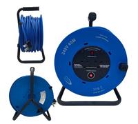 CONNEXION 40m Cable Reel Extension Lead 13amp Twin Sockets 240V Heavy Duty 2.5mm Cable Made in UK Carry Handle Thermal Cut Out and Power Indicator ideal for Home, Garden, Industrial and Domestic Use