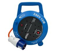 CONNEXION 7M Caravan & Camping Electric Hook Up Cable - 16A 240V Heavy-Duty Mains Extension Lead, Camping Hook Up Power Cable for Caravans, Campervans, Motorhomes (4 Way Cable Reel)