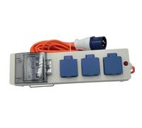 Connexion Mobile Mains Roller Power Unit with 3 UK 3 Pin Sockets, 2 USB Sockets 15m Cable, Neon light, RCD Breakers Electric Hook Up for Camping, Ideal for Tents, Caravans, Motorhomes, Boats