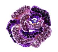 Connie Cloris Women's Crystal Rhinestone Blooming Beautiful Rose Flower Brooch Pin, Rhinestone