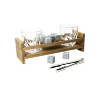 Connoisseur Creations Twisted Whisky Glasses & Ice Stones Presentation Gift Set