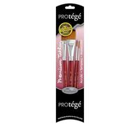 Connoisseur Protege Brush Set Premium Taklon Short Handle 4pc