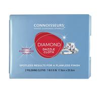 Connoisseurs Diamond Dazzle Cloth, Ultrasoft Microsuede Jewelry Polishing Cloth For Diamonds, Stones (2-Pack)