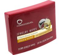 Connoisseurs Jewellery Cleaner Wipes, 25 Polishing Wipes for Gold & Silver | Anti-Tarnish Shield Protection, Helps Protect Against Dirt, Suitable For Many Jewellery Types, Convenient Non-Toxic Formula