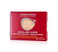 Connoisseurs Jewellery Wipes | 25 Jewellery Cleaning Wipes for Gold & Silver Jewelery | Anti-Tarnish Protective Shield | Dry, Disposable