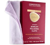 CONNOISSEURS Premium Edition Extra Large Polishing Cloth for Gold Jewelry - Ultrasoft Fabric with Anti-Tarnish Formula - 14x14 Inches