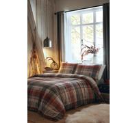 'Connolly' 100% Brushed Cotton Duvet Cover Set Appletree Red Single