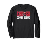 Connor Bedard: Letter Star - Chicago Hockey Long Sleeve T-Shirt