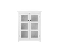Teamson Home Bathroom Floor Cabinet 2 Glass Doors White Connor ELG-580 - White