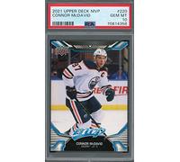Connor McDavid 2021 Upper Deck MVP Hockey Card #220 Graded PSA 10